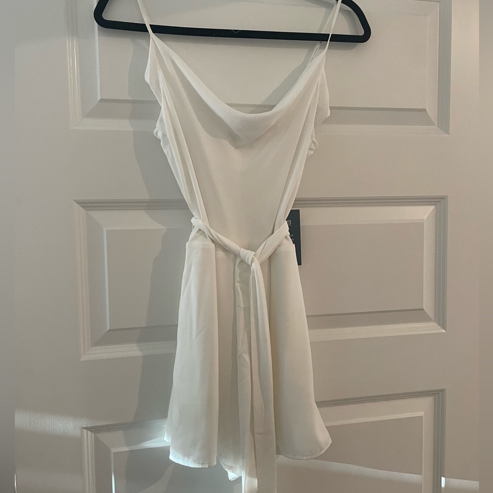 Naked Zebra White cowl neck romper